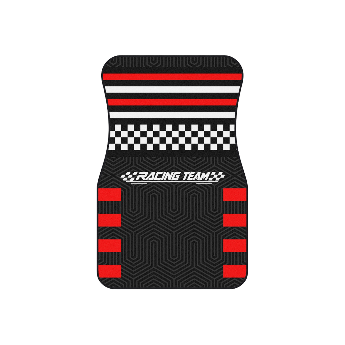 Black & Red Racing Car Floor Mats – 4-Piece Set