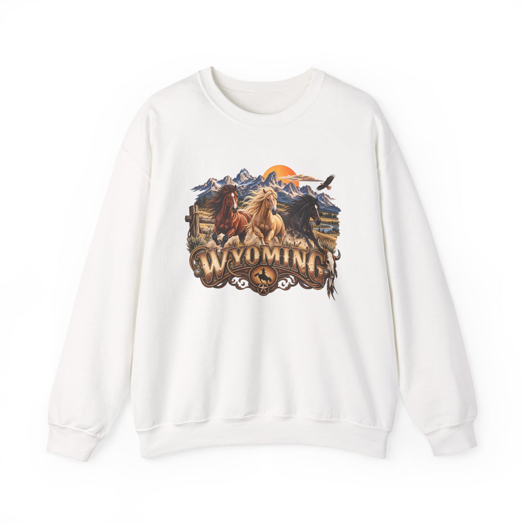 Wyoming Horses Sweatshirt – Vintage Western Design