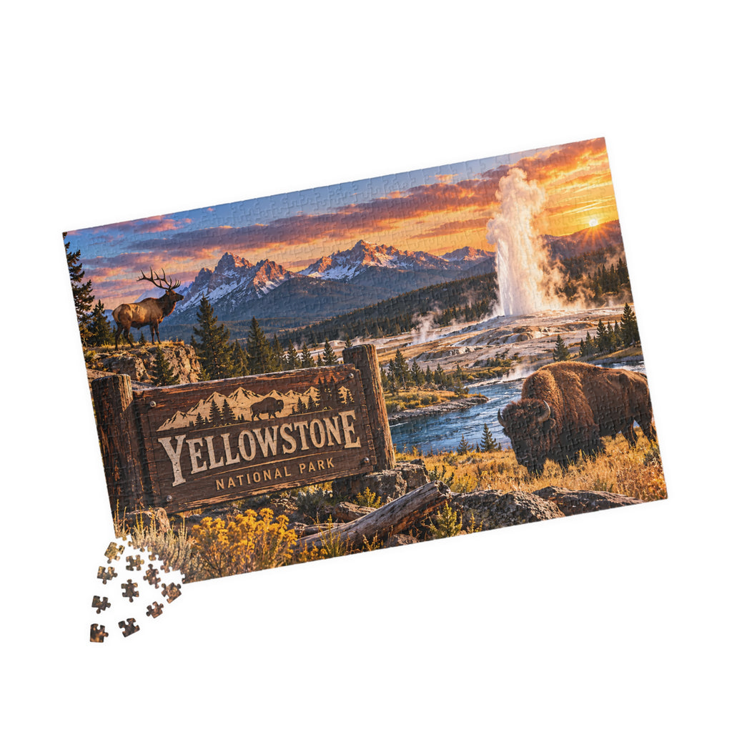 Yellowstone National Park Puzzle – Wildlife & Mountain Landscape (110, 252, 520, 1014-piece)