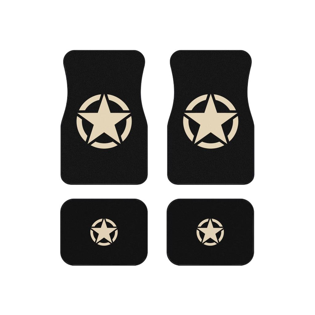 Military Star Car Floor Mats – Black 4-Piece Set