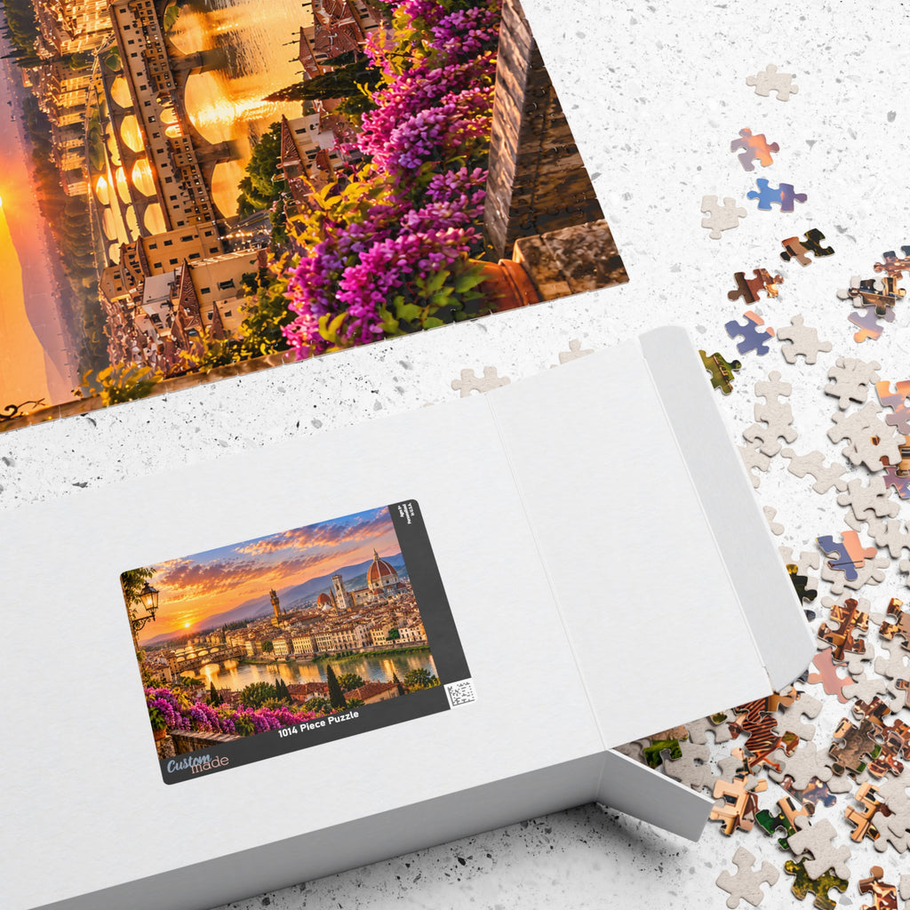 Florence Italy Puzzle – Tuscany Sunset Jigsaw Puzzle — Scenic Italy Travel Puzzle (110/252/520/1014 pcs)