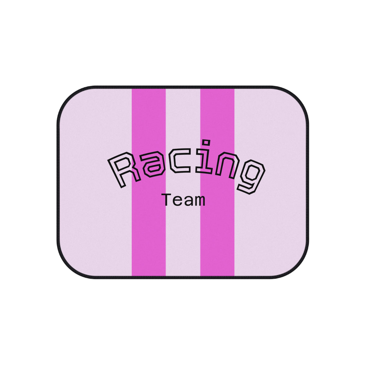 Pink Racing Stripe Car Floor Mats – 4-Piece Set