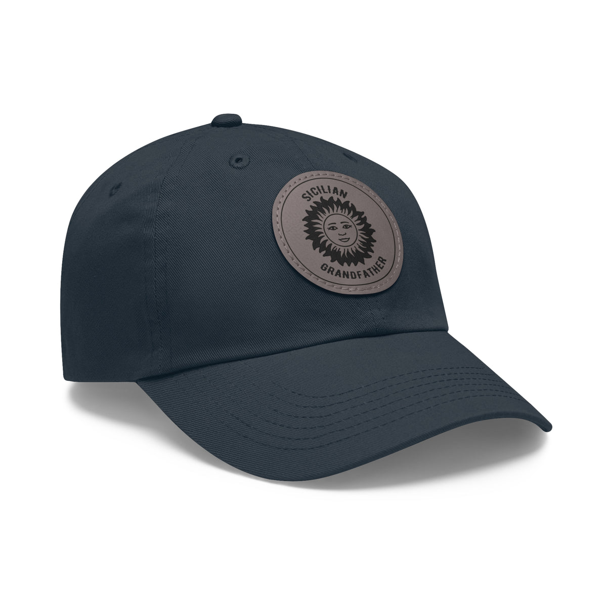 Sicilian Grandfather Leather Patch Hat – Italian Grandpa Gift Baseball Cap