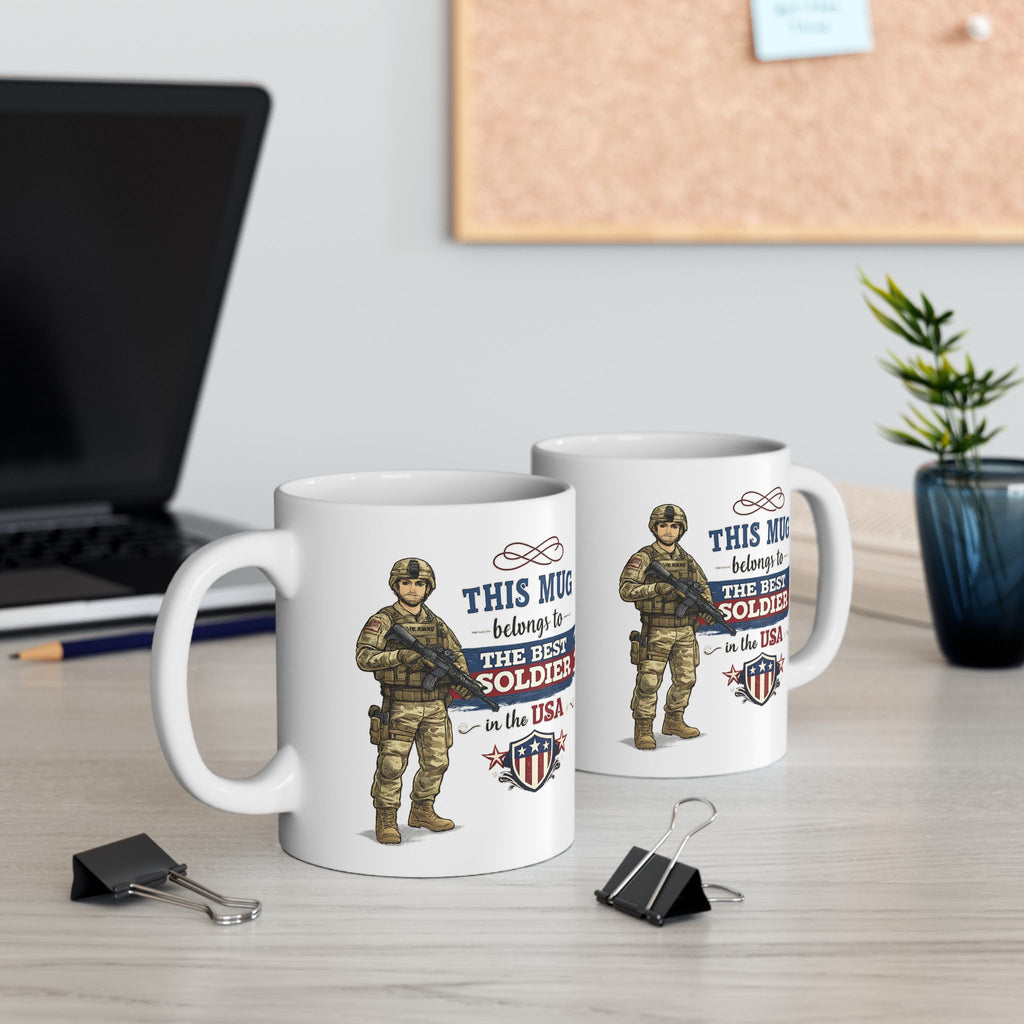Best Soldier Mug  This Mug Belongs To The Best Soldier in the USA, Military Gift Coffee Mug, Veteran Cup
