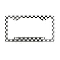 Black White Checkered License Plate Frame Metal Racing Style Car Frame
