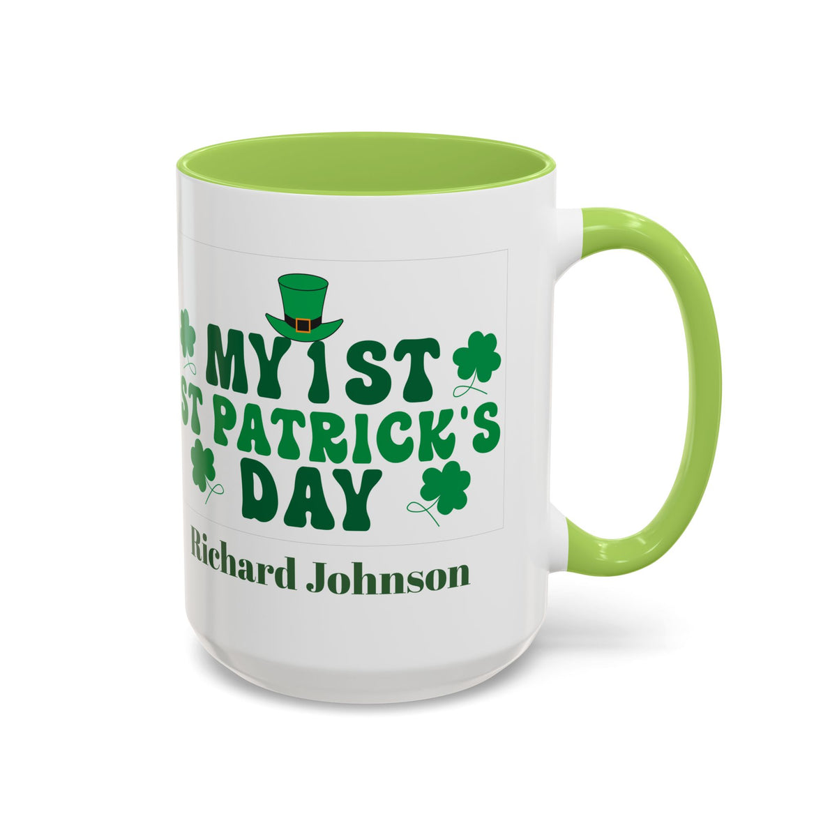 Personalized St. Patrick’s Day Mug with Name – Irish Shamrock Gift