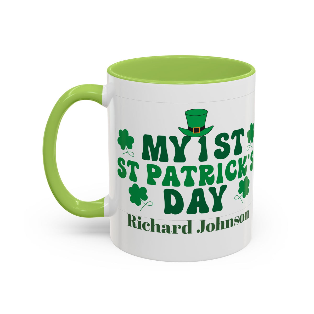 Personalized St. Patrick’s Day Mug with Name – Irish Shamrock Gift