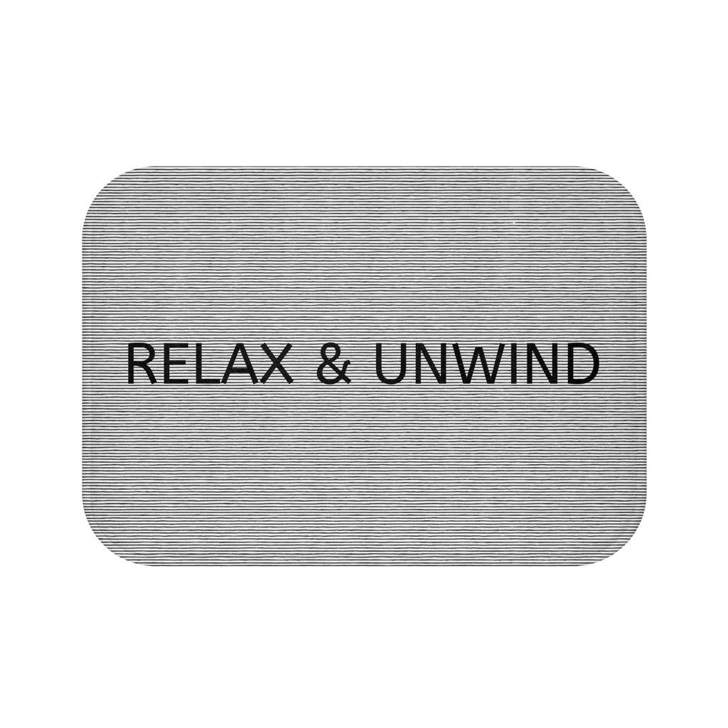 Relax & Unwind Bath Mat – Minimalist Gray Bathroom Decor
