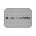 Relax & Unwind Bath Mat – Minimalist Gray Bathroom Decor