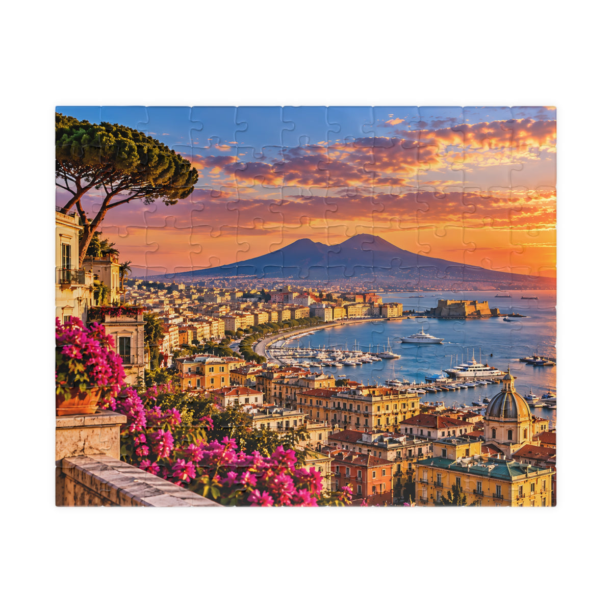 Naples Italy Puzzle – Mount Vesuvius Jigsaw Puzzle  — (110, 252, 520, 1014-piece)