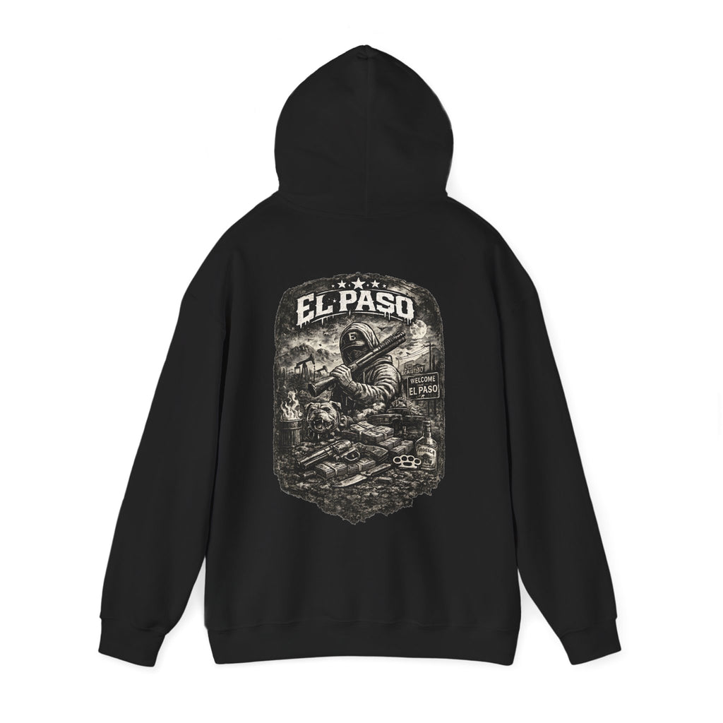 El Paso Hoodie Texas Border Streetwear, Dark Western Graphic Hoodie, Urban Unisex Sweatshirt