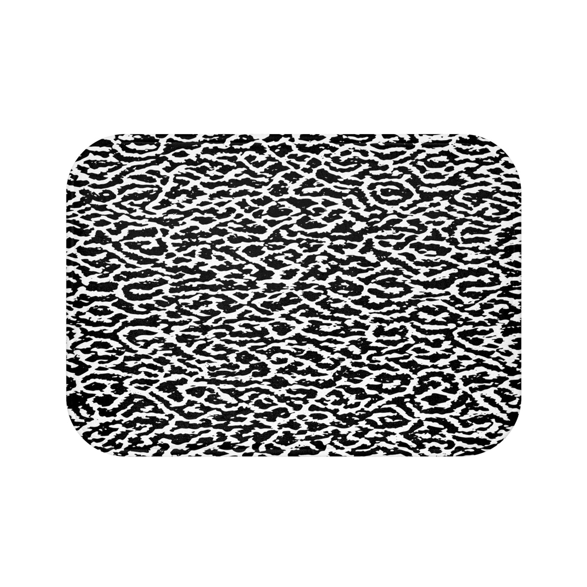 Black & White Animal Print Bath Mat – Modern Wild Bathroom Decor
