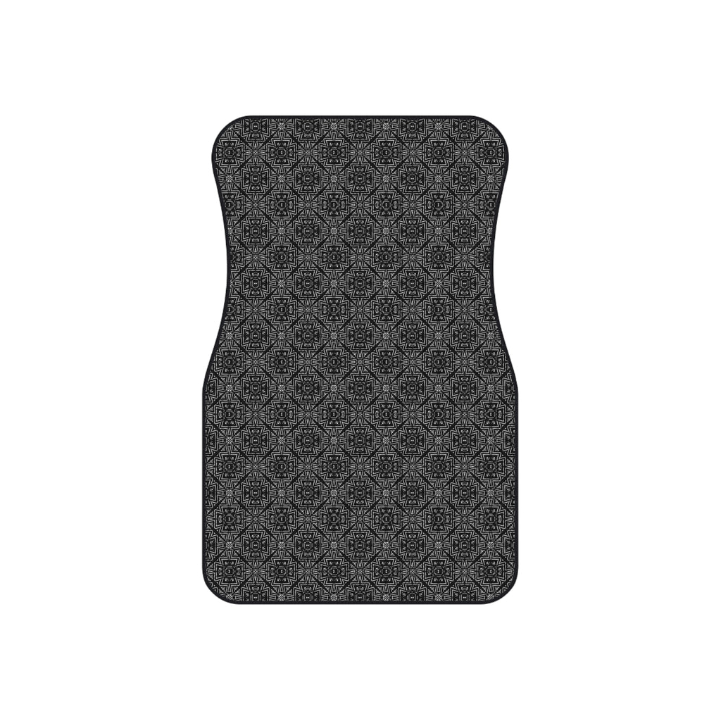 Black Geometric Car Floor Mats – 4-Piece Set