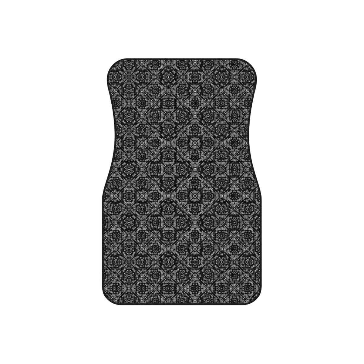 Black Geometric Car Floor Mats – 4-Piece Set