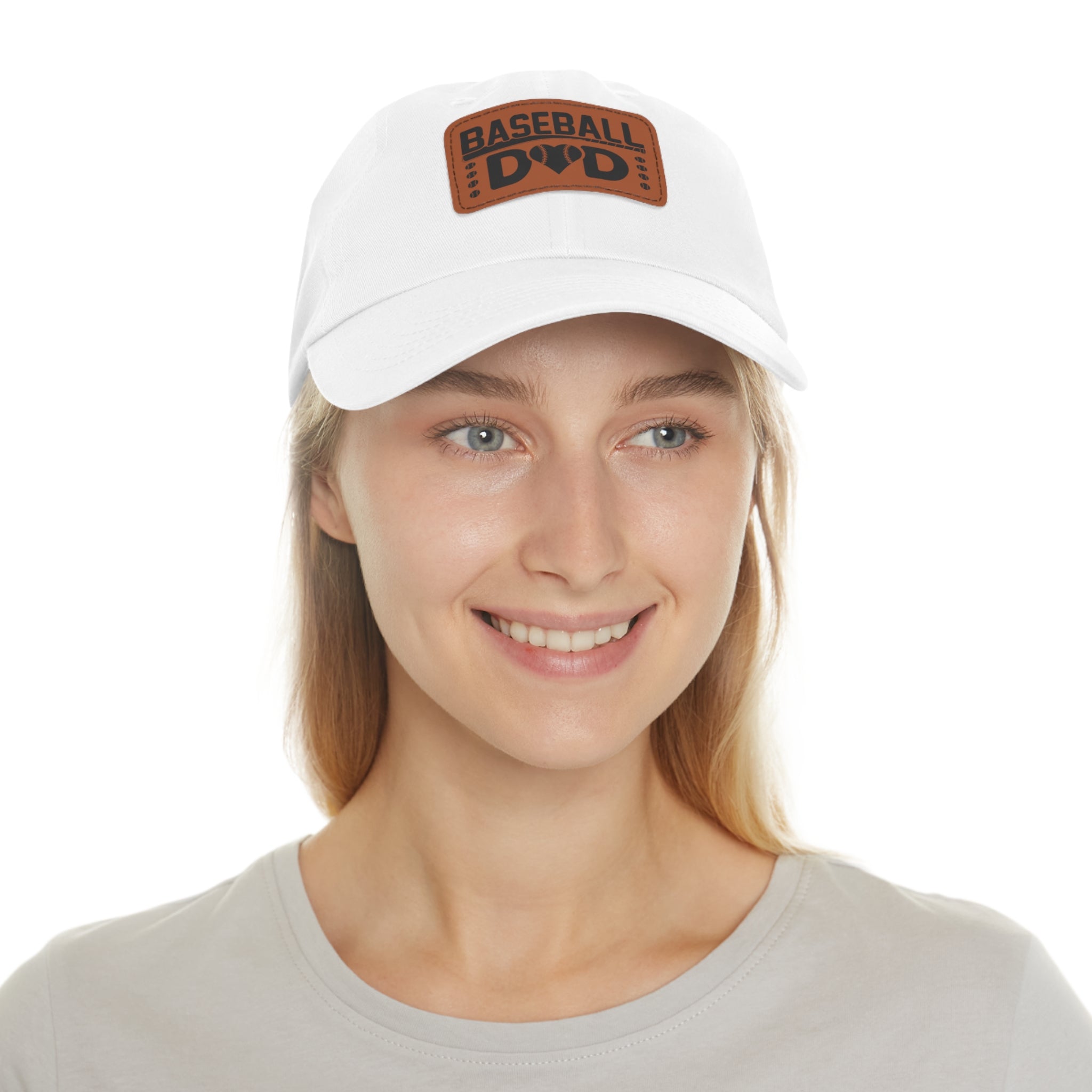 Baseball Dad Hat with Leather Patch - Perfect Gift for Father's Day, Sports Events, Casual Outings, or Birthday Celebrations, Stylish
