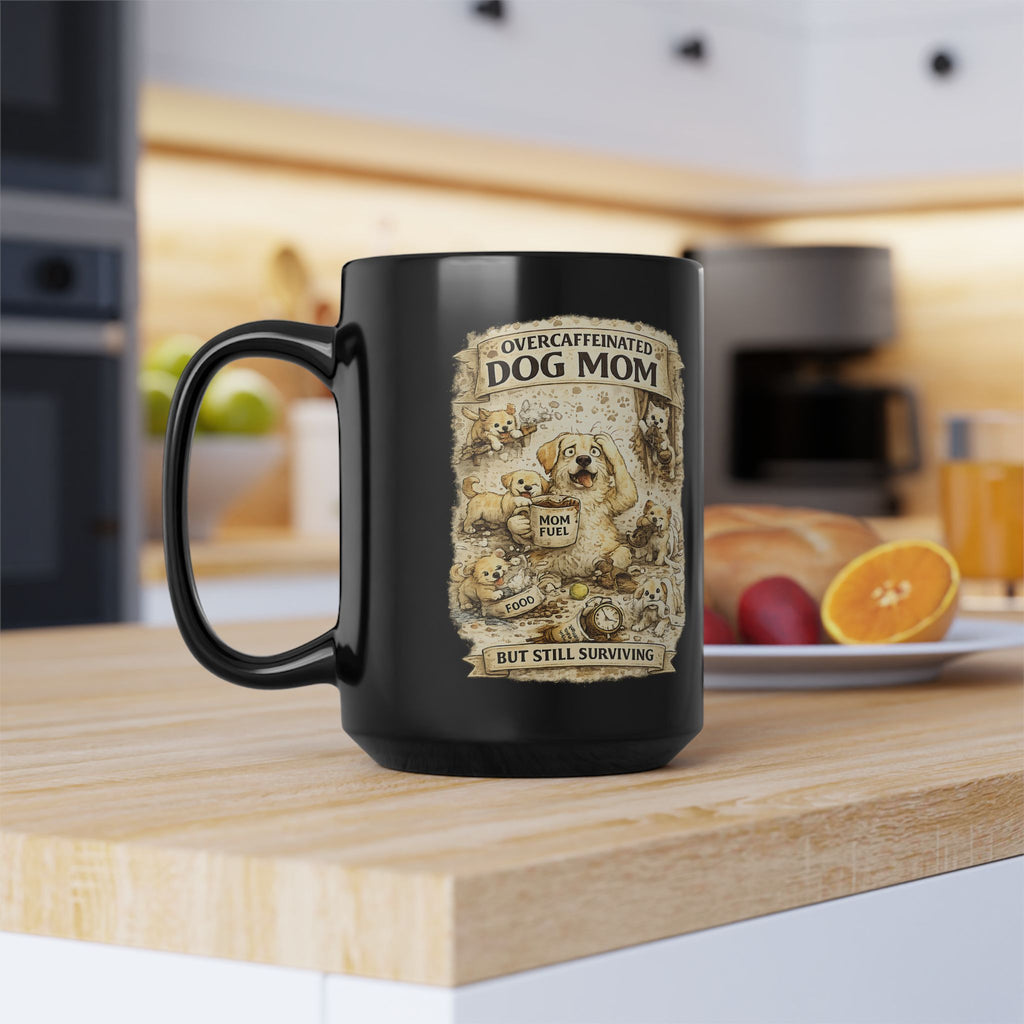 Overcaffeinated Dog Mom Mug Funny Dog Mom Coffee Cup Dog Lover Gift