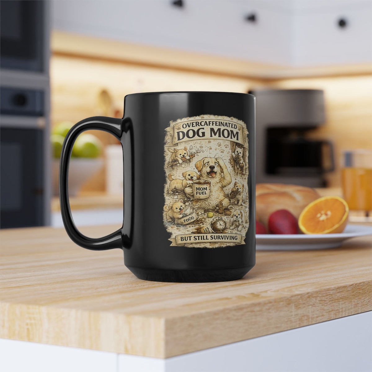 Overcaffeinated Dog Mom Mug Funny Dog Mom Coffee Cup Dog Lover Gift