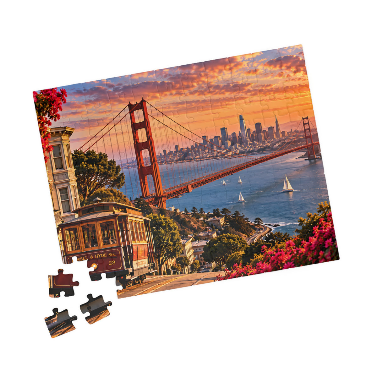 San Francisco Puzzle – Golden Gate Bridge Jigsaw Puzzle (110, 252, 520, 1014-piece)