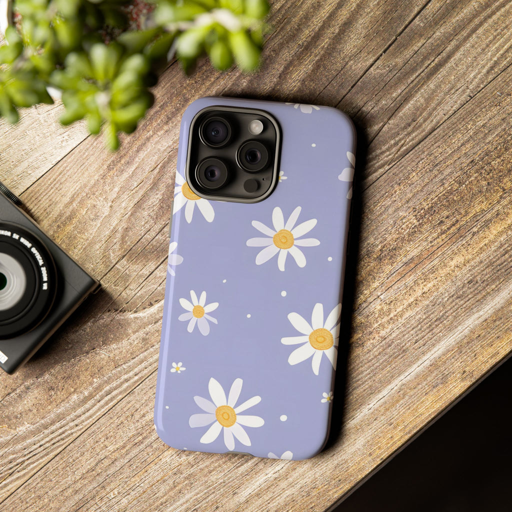 Lavender Daisy Tough Phone Case – Floral Pattern Design