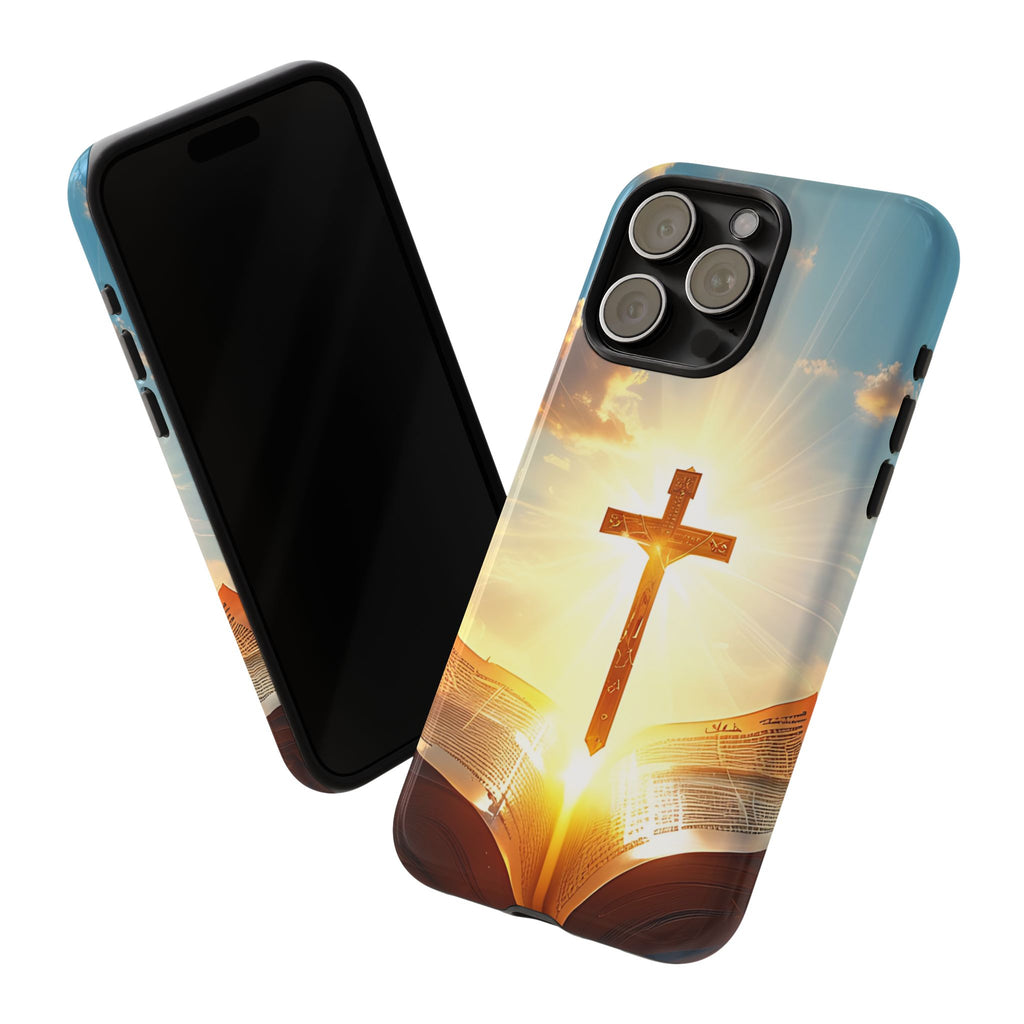 Christian Cross & Bible Tough Phone Case – Faith Design