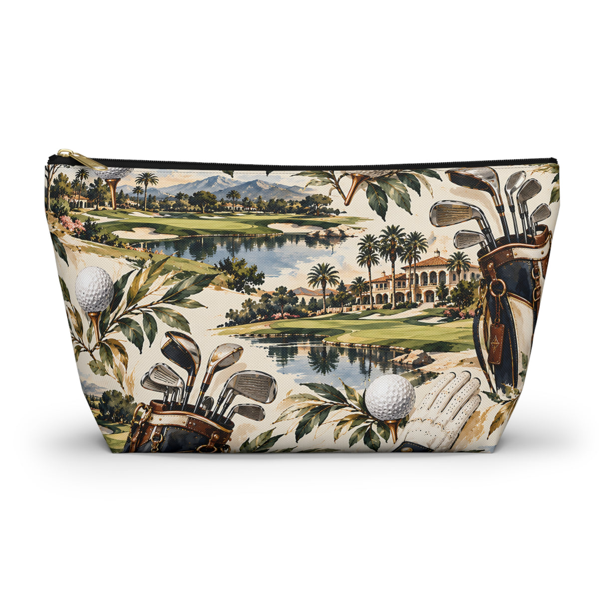 Vintage Golf Pouch – Classic Country Club Print