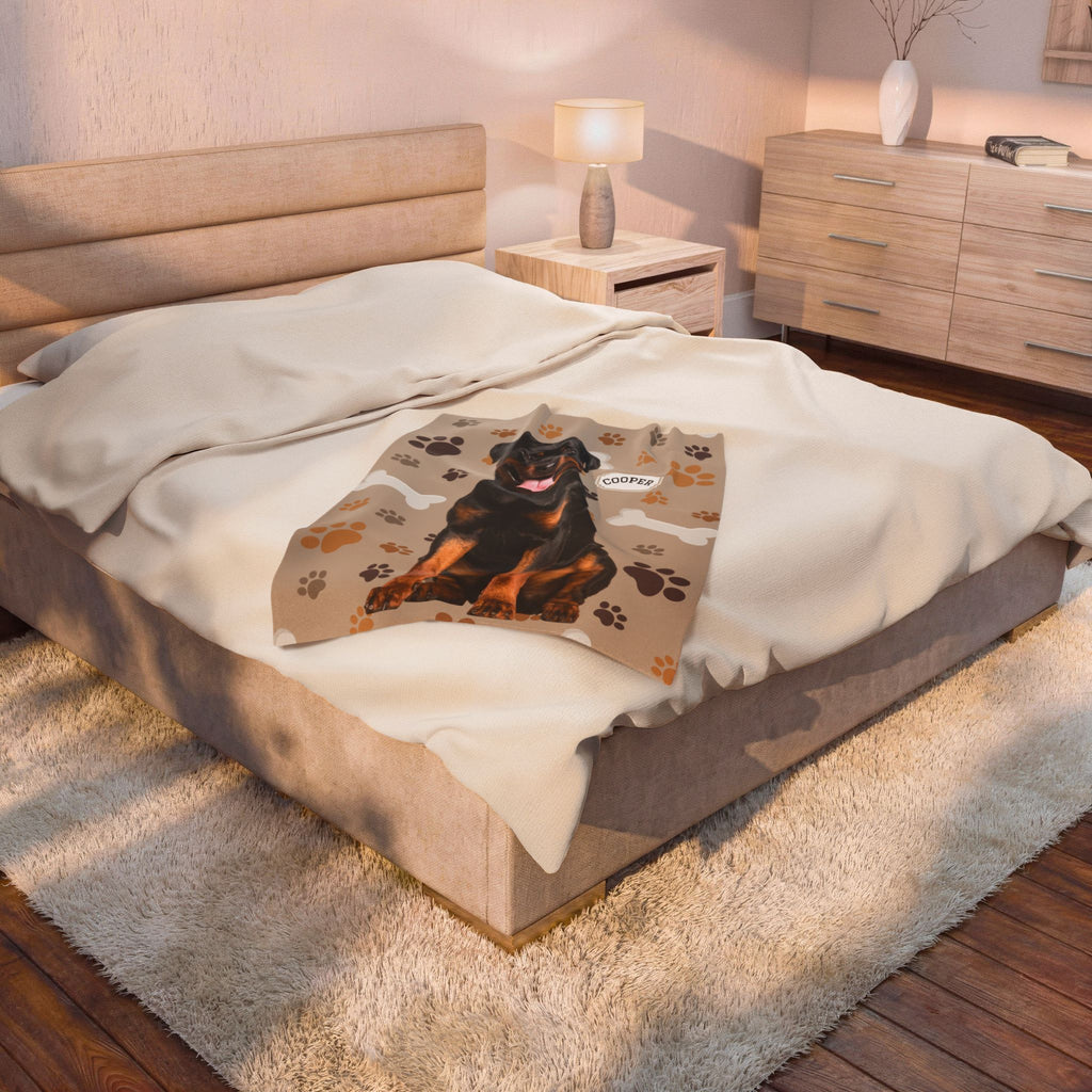 Custom Pet Blanket with Photo  Name  Personalized Dog Blanket  Cat Photo Throw  Sherpa Plush Pet Memorial Gift PET2