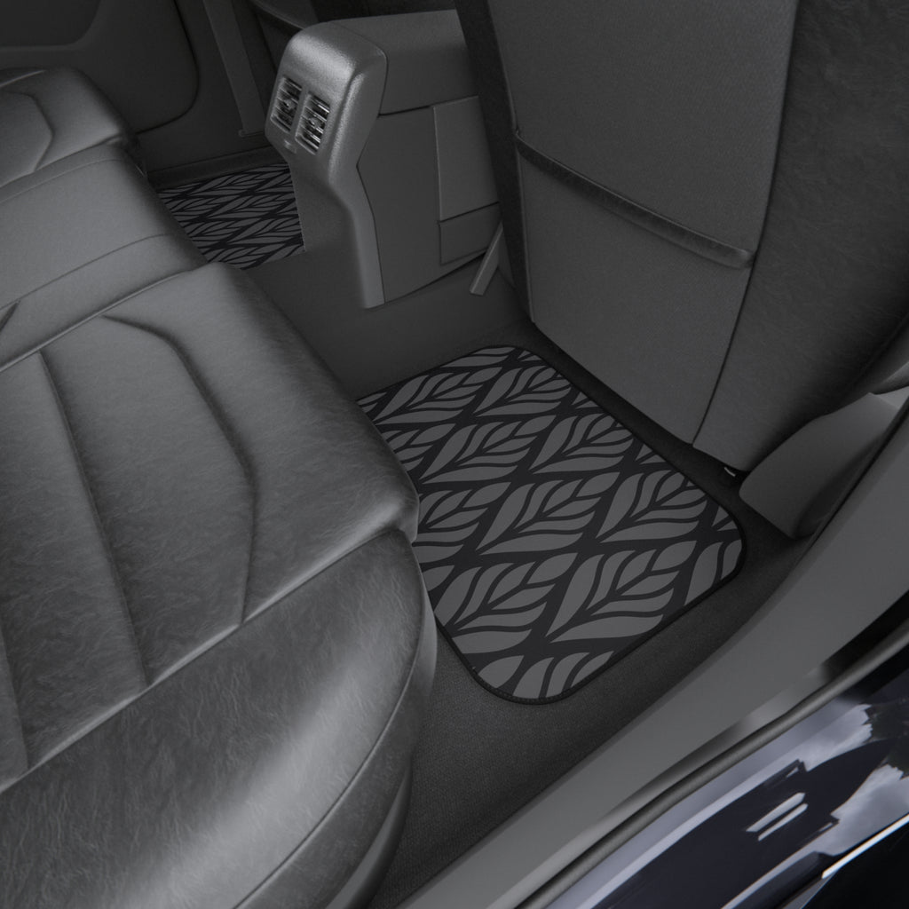 Black Geometric Car Floor Mats – Modern 4-Piece Set