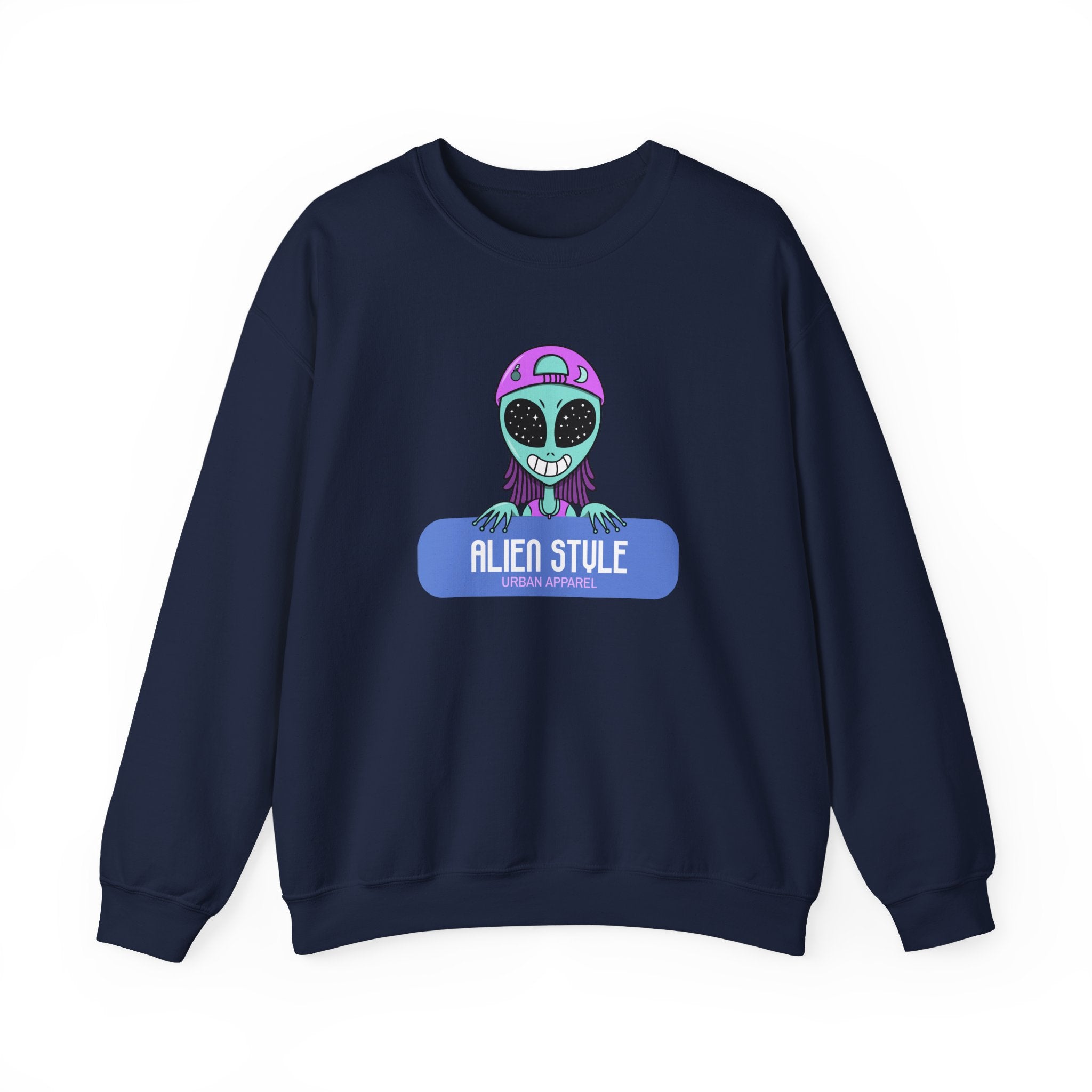 Alien Style Urban Sweatshirt, Unisex Crewneck, Streetwear Fashion, Comfy Gift, Casual Style, Cool Graphic Apparel