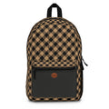 Black & Tan Plaid Backpack – Classic Checkered Graphic Backpack