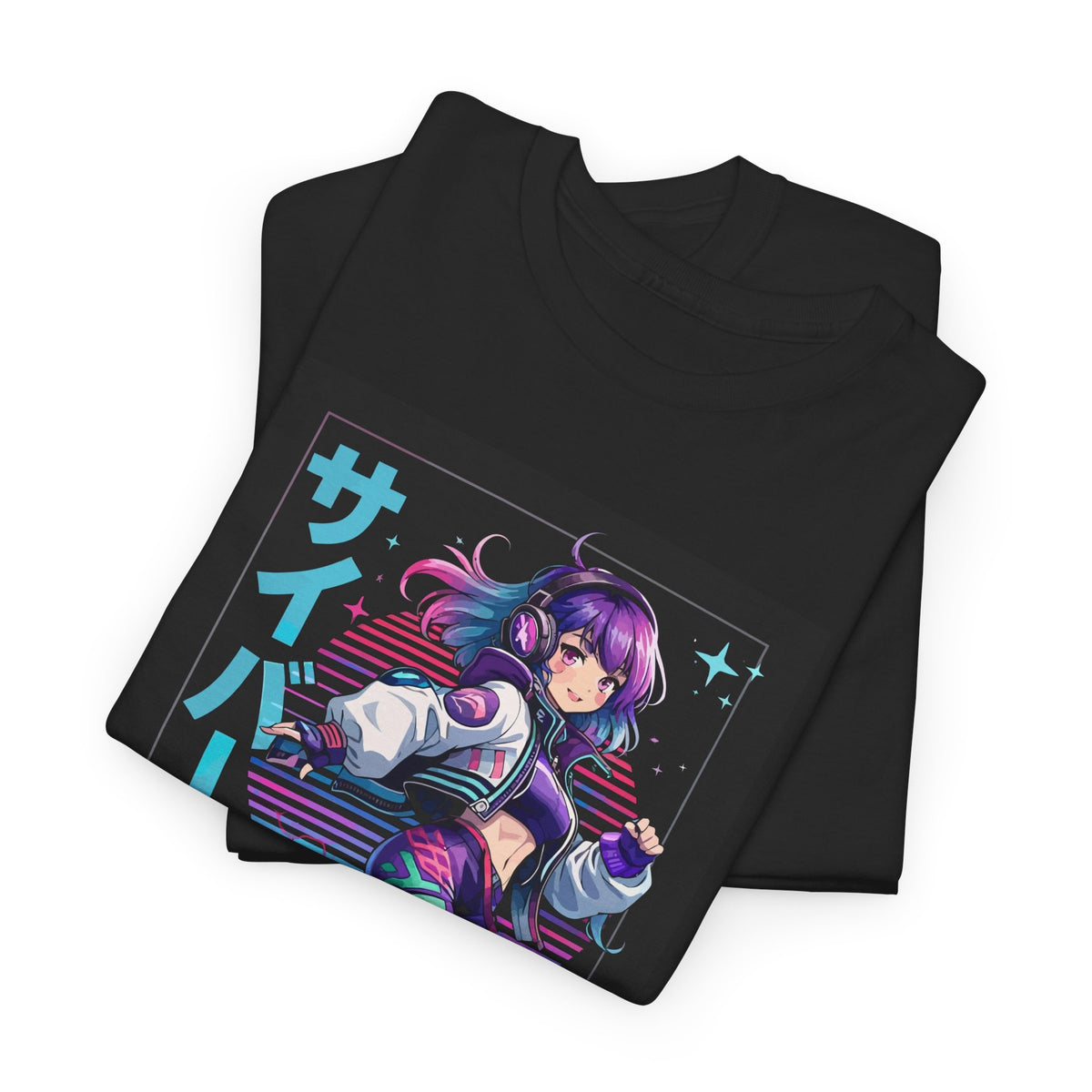 Cyberpunk Anime Girl T-Shirt – Futuristic Japanese Graphic Tee