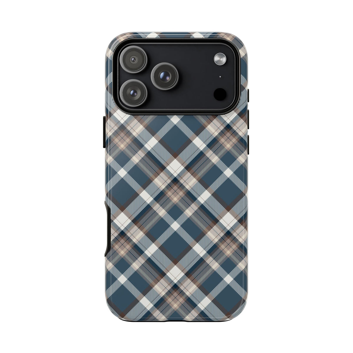 Blue Plaid Phone Case – Classic Tartan Pattern Tough Case