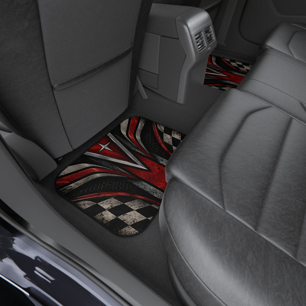 Red Racing Car Floor Mats – Motorsport 4-Piece Set