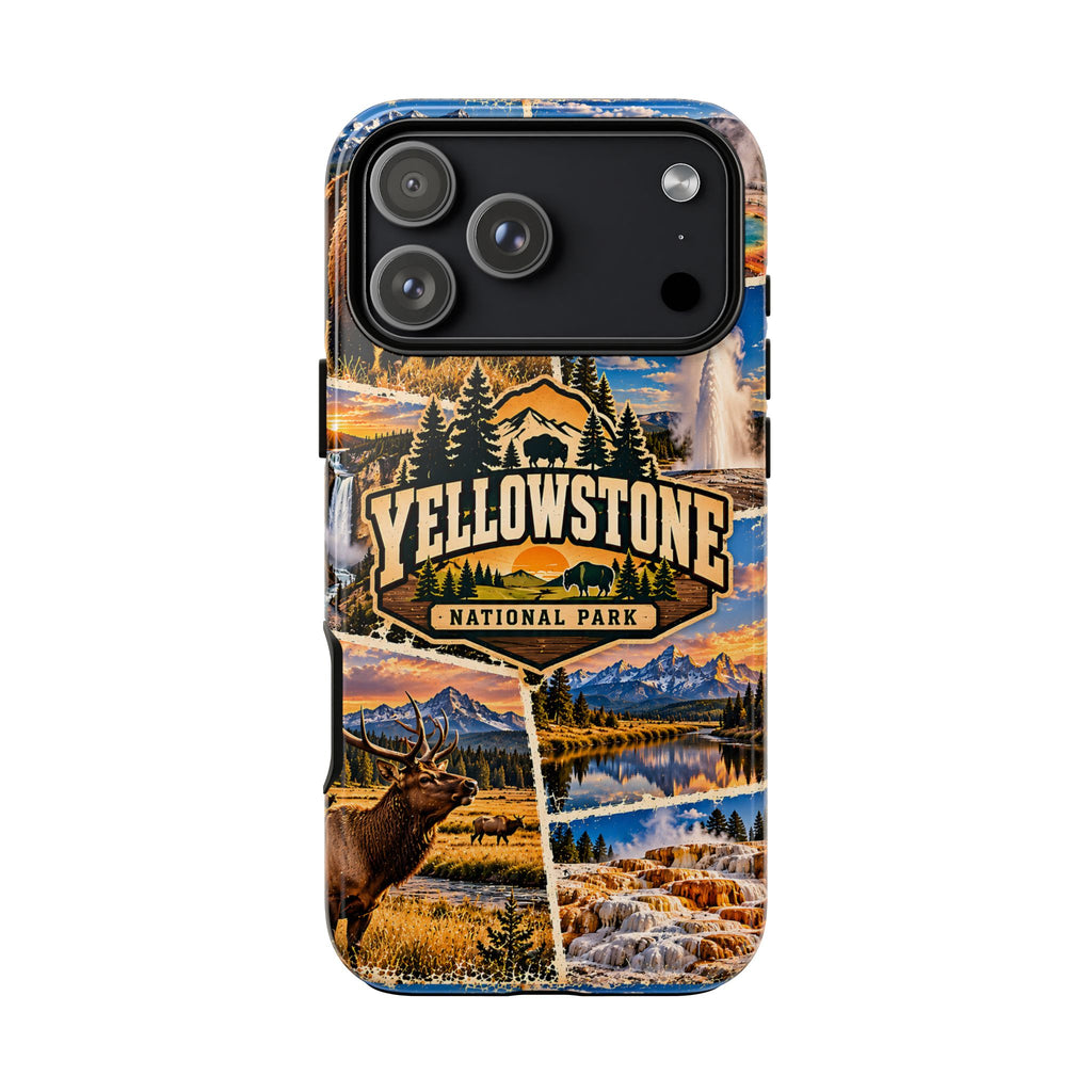 Yellowstone National Park Tough Phone Case – Vintage Wildlife Collage