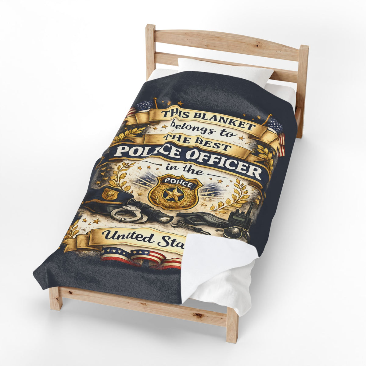 Best Police Officer Blanket  Gift for Police Officer  Patriotic Law Enforcement Throw  USA Officer Appreciation Gift