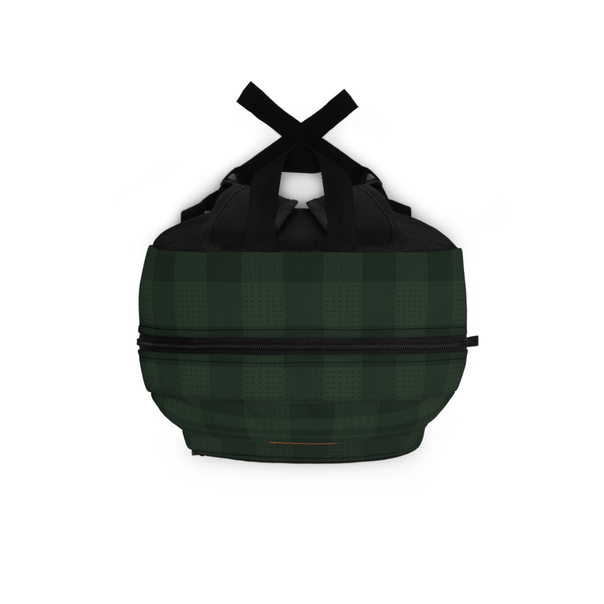 Dark Green Plaid Backpack – Minimal Palm Tree Design