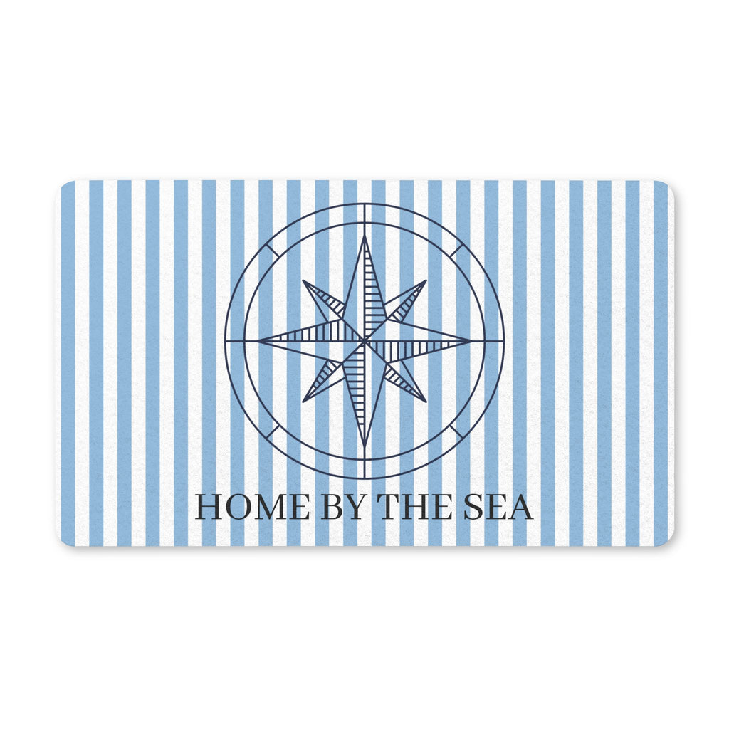 Home by the Sea Doormat – Nautical Compass Coastal Entryway Mat