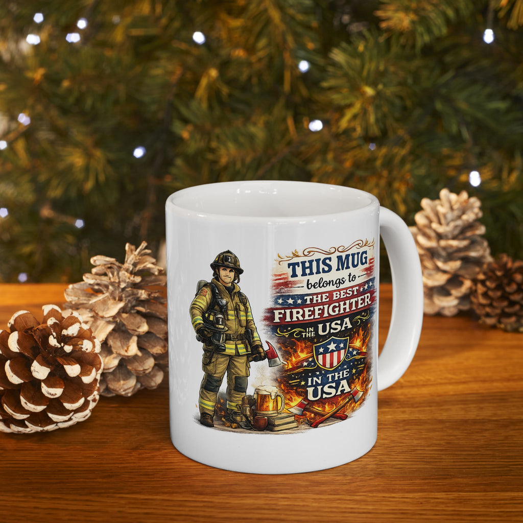 Best Firefighter Mug This Mug Belongs To The Best Firefighter in the USA, Firefighter Coffee Mug Gift