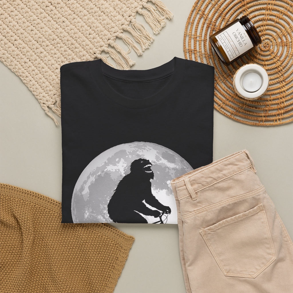 Bigfoot Bicycle T-Shirt – Moon & Nature Adventure Graphic Tee
