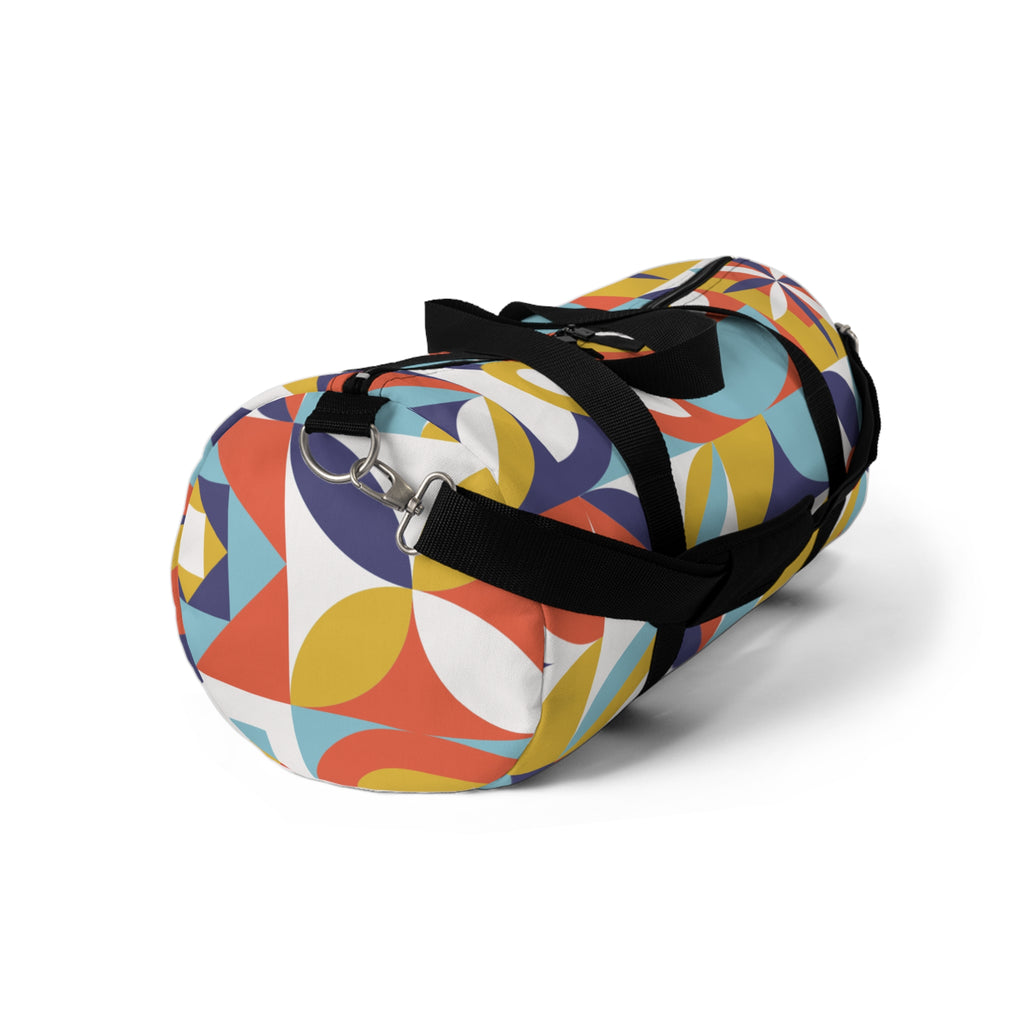 Retro Geometric Duffel Bag – Mid-Century Modern Design