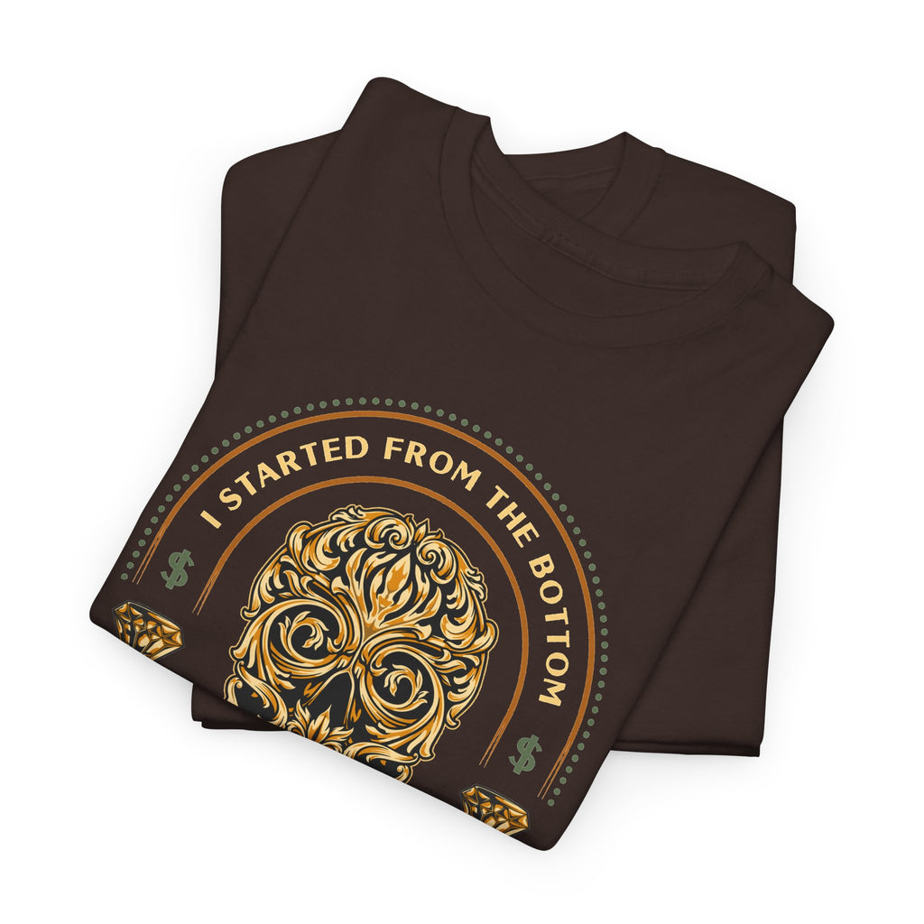 “Started From the Bottom” Skull T-Shirt – Vintage Biker Graphic Tee