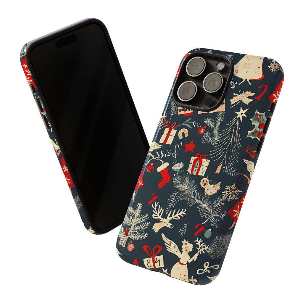 Vintage Christmas Tough Phone Case – Holiday Pattern