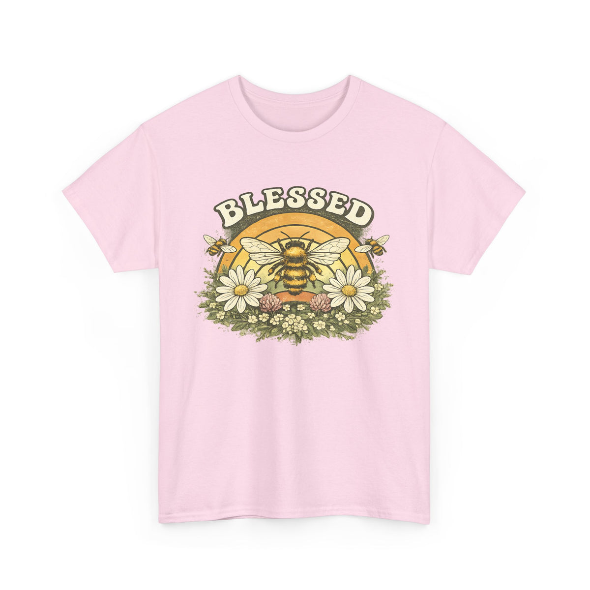 Blessed Bee T-Shirt – Christian Faith & Floral Bee Graphic Tee