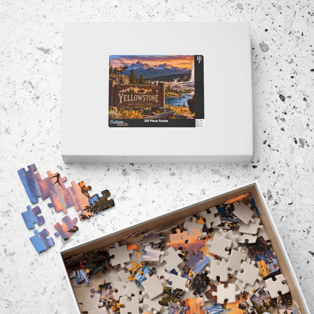 Yellowstone National Park Puzzle – Wildlife & Mountain Landscape (110, 252, 520, 1014-piece)