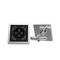 Black Bandana Cufflinks – Western Paisley Gold Cufflinks for Men