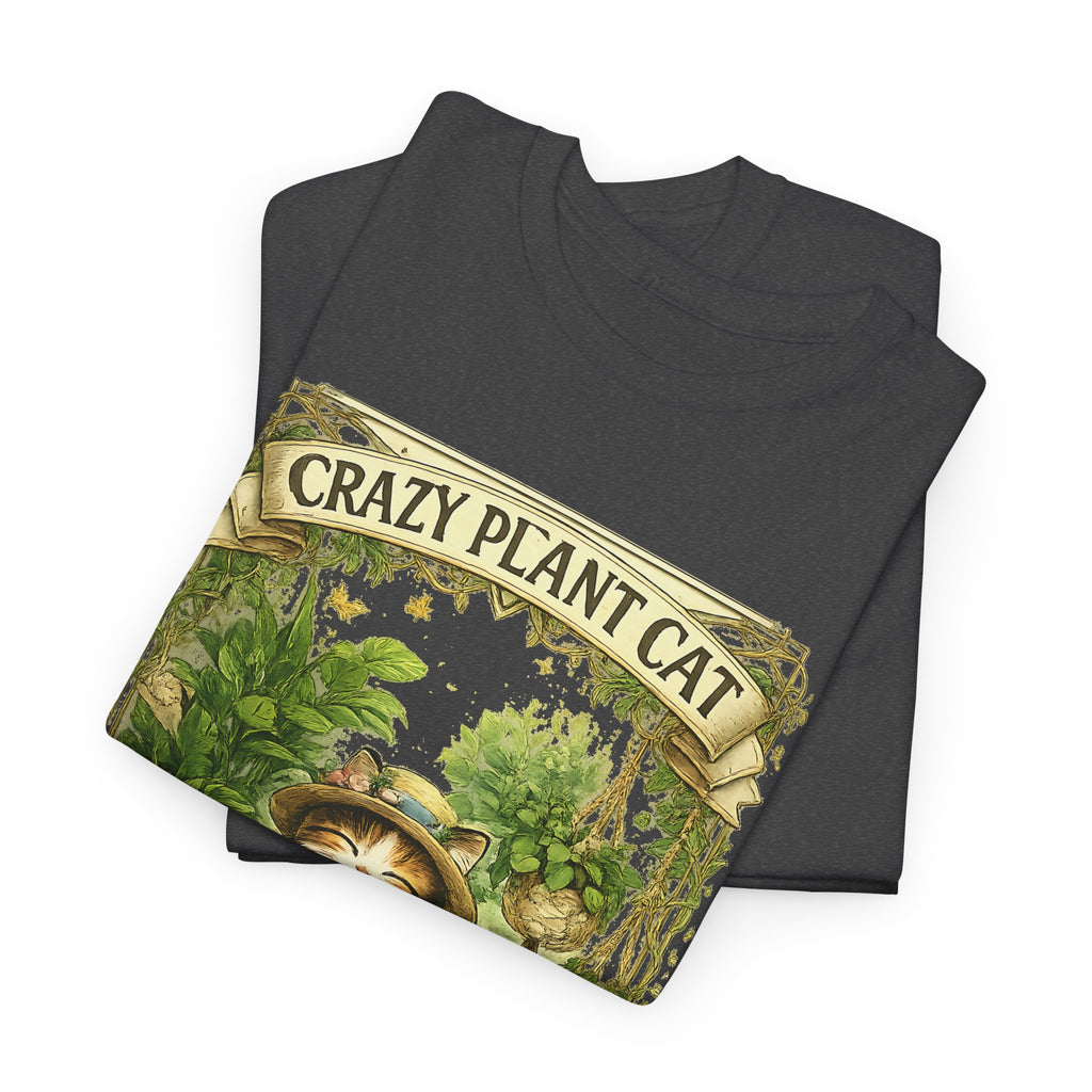 Crazy Plant Cat T-Shirt – Cat & Houseplant Botanical Graphic Tee