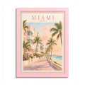 Miami Florida Vintage Framed Poster – South Beach Art Deco Wall Art