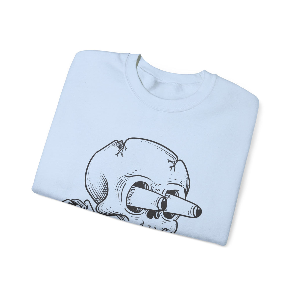 Skull with Rose Crewneck Sweatshirt  Edgy Skull Illustration Pullover