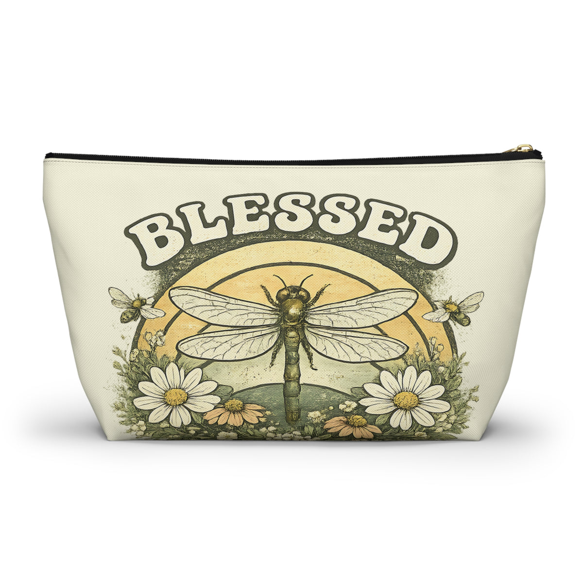 Blessed Dragonfly Pouch – Vintage Botanical Floral Print