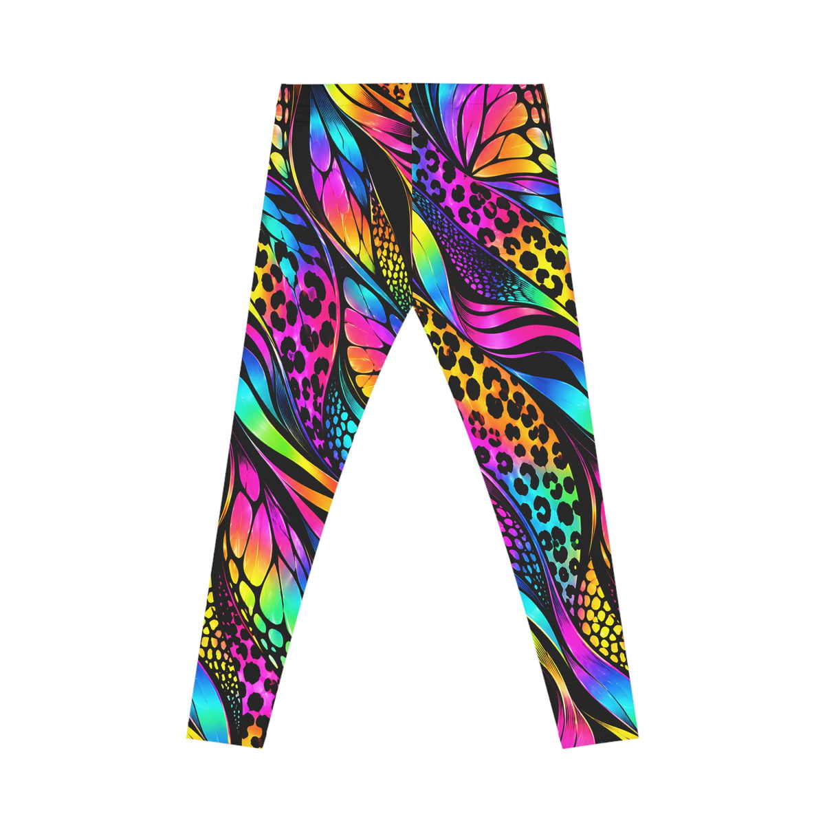 Rainbow Animal Print Leggings – Neon Leopard & Abstract Print