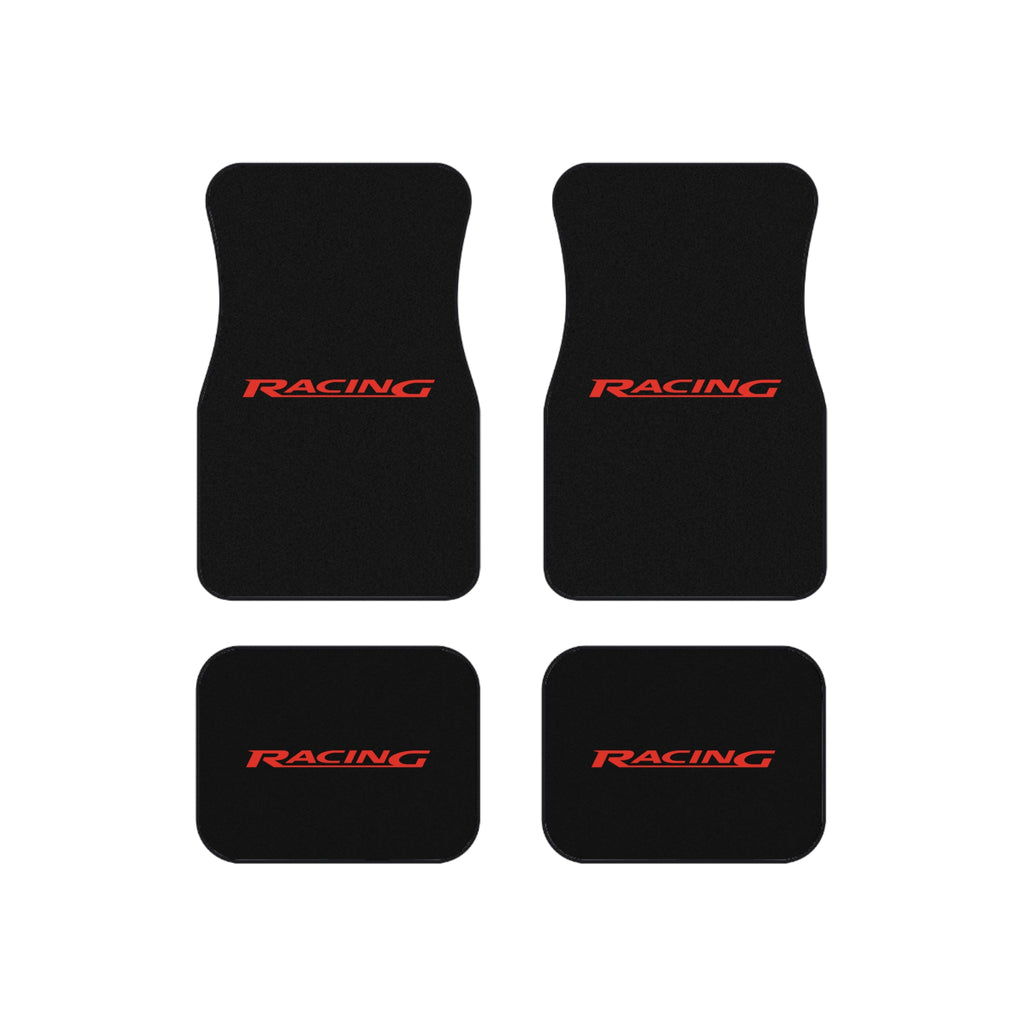 Racing Car Floor Mats – Black & Red 4-Piece Set